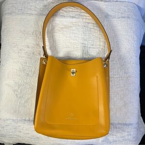 Nanette Lepore Mustard Yellow Bucket Shoulder Bag